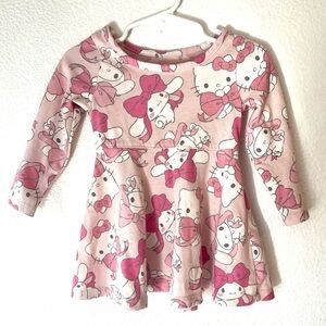 Sangria Hello Kitty & Friends Cinnamorroll Baby Girl Pink Dress 12 Months